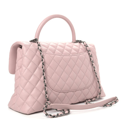 Chanel Caviar Quilted Medium Coco Handle Flap Light Pink 3 of 14