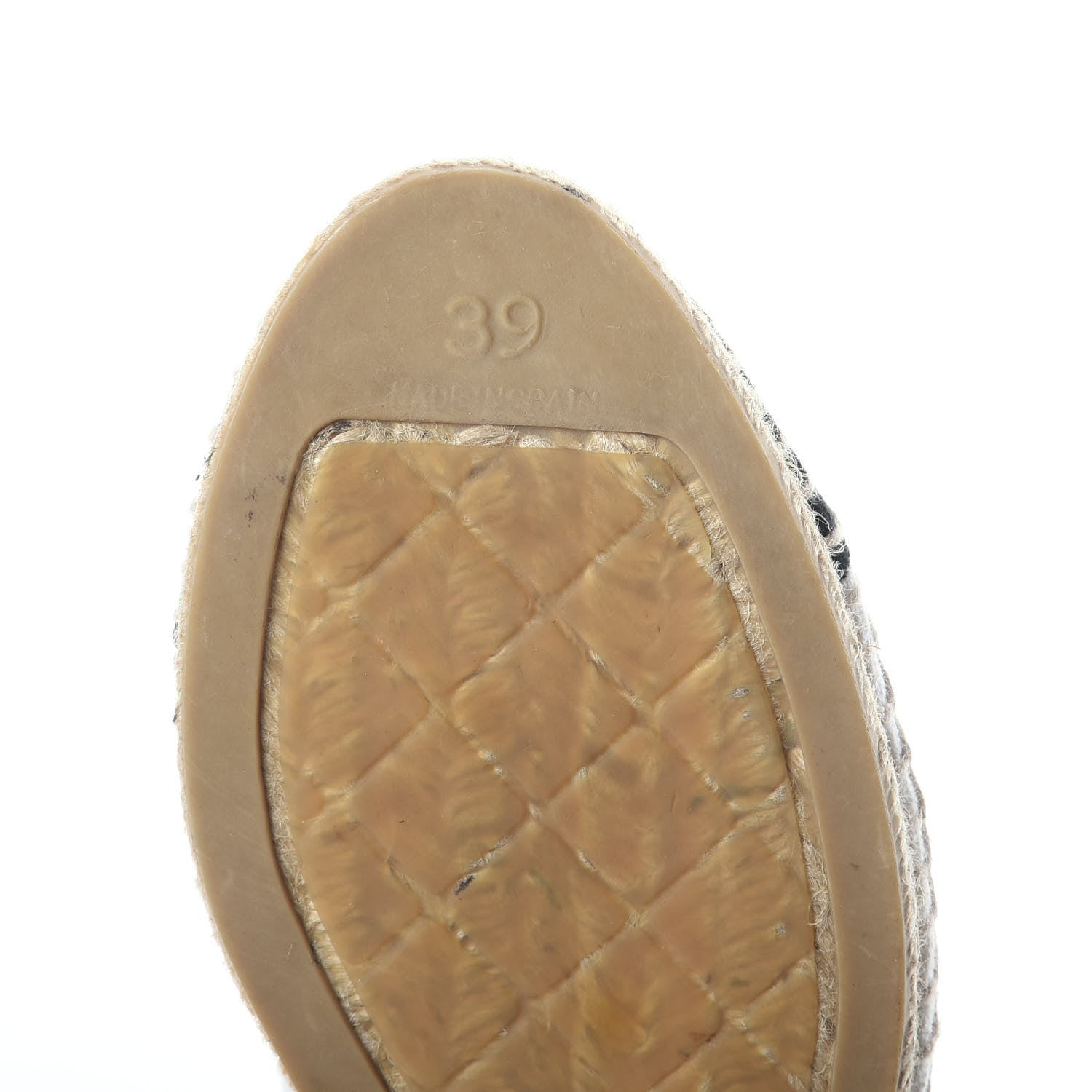 Chanel Linen CC Espadrilles 39 White Black 6 of 7