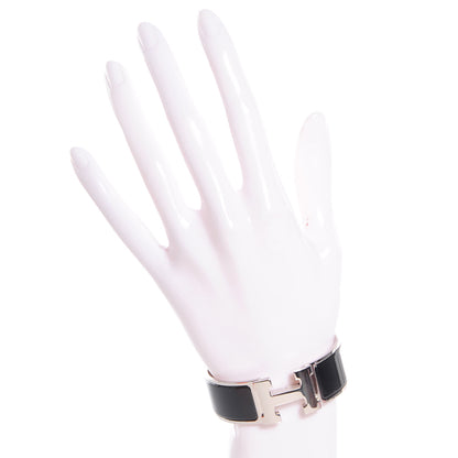 Hermes Enamel Clic Clac H Bracelet Wide PM Black 2 of 5