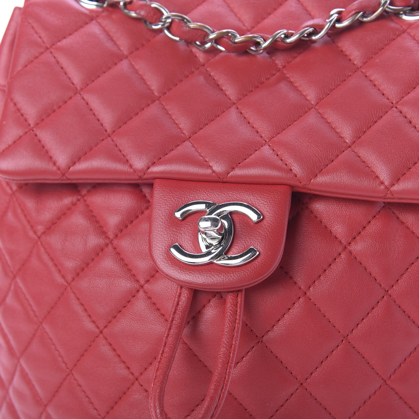 Lambskin Quilted Small Urban Spirit Backpack Red