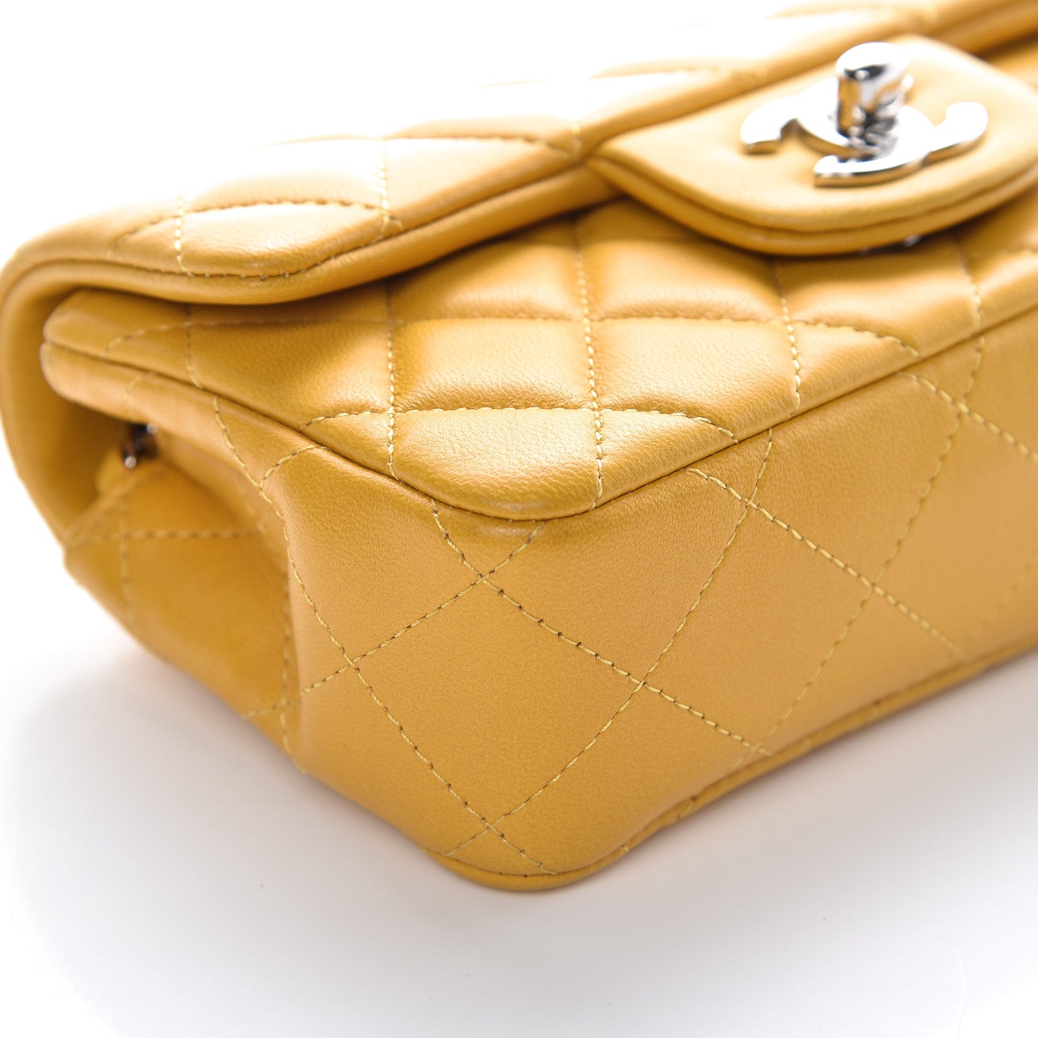 Chanel Lambskin Quilted Extra Mini Flap Yellow 9 of 13