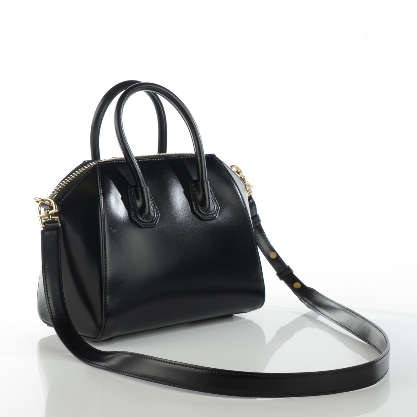 Shiny Lord Calfskin Mini Antigona Black