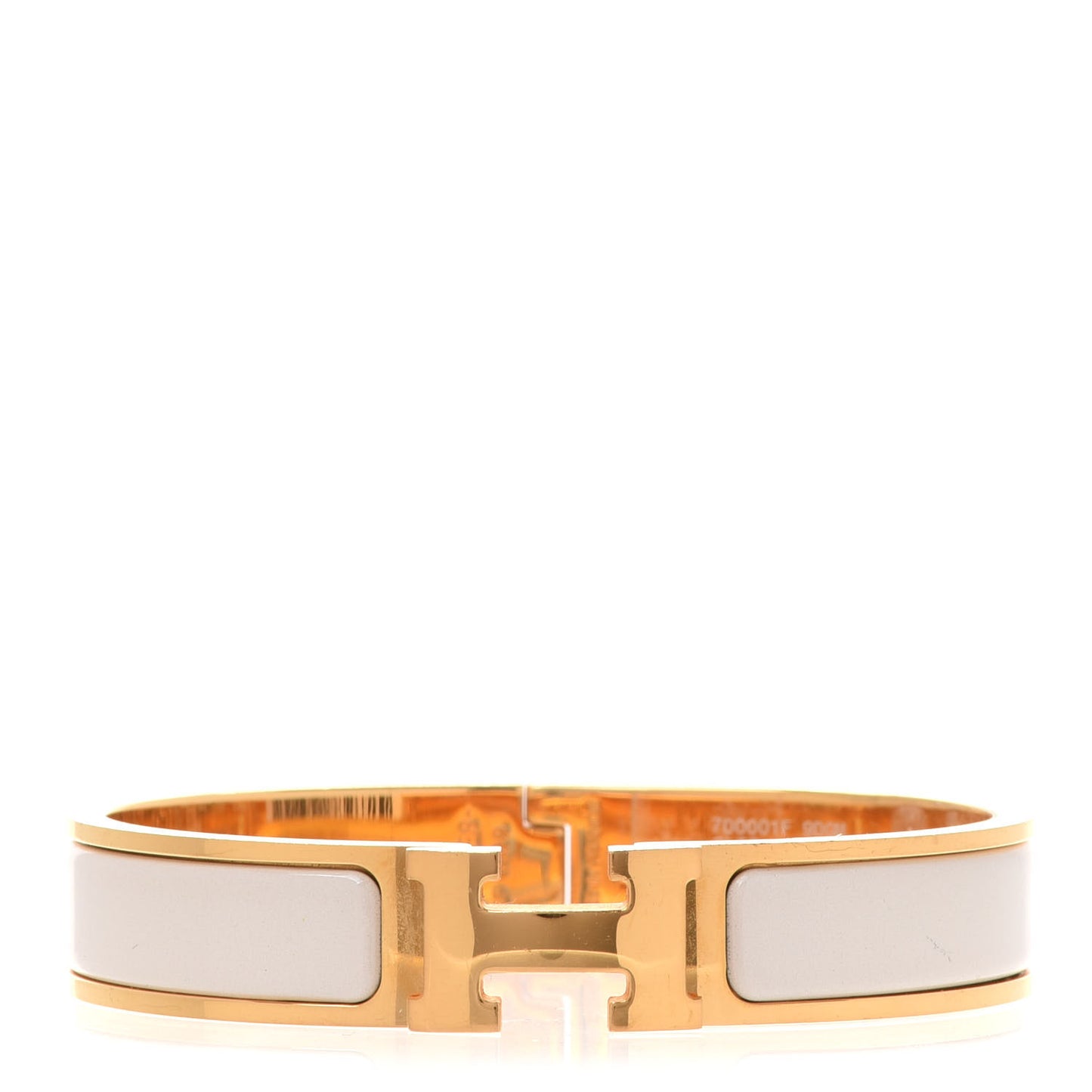 Enamel Narrow Clic Clac H Bracelet GM Pannacotta