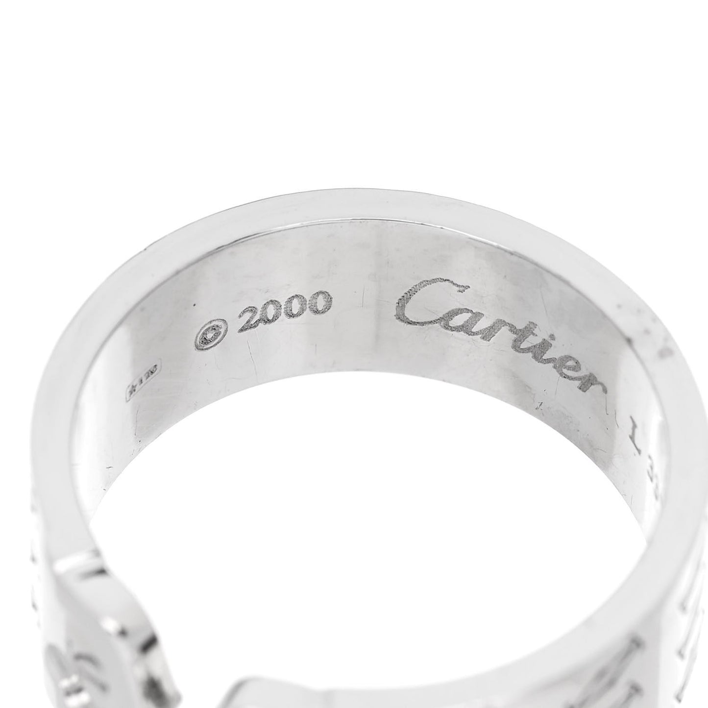 18K White Gold C De Cartier Christmas Ring 60 9