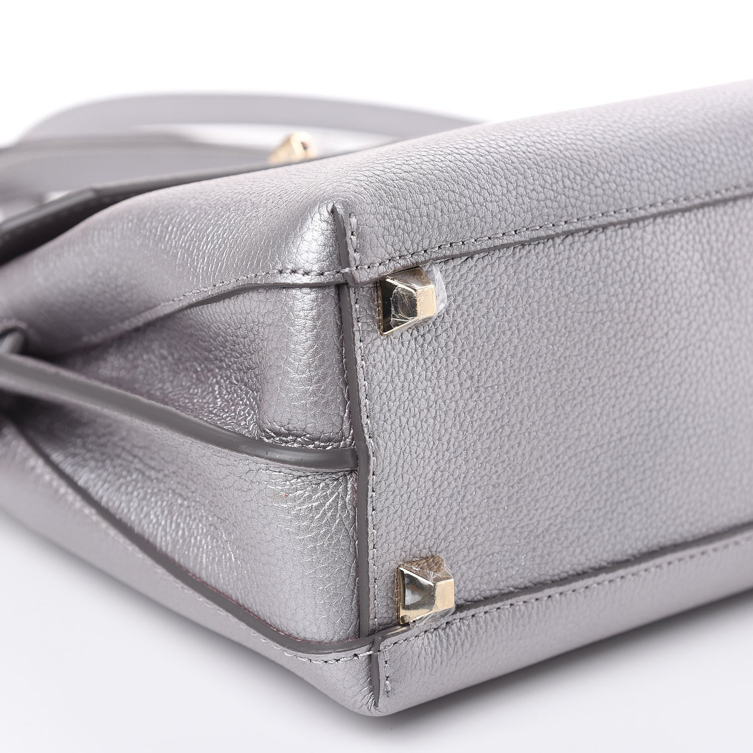 MCM Metallic Grained Calfskin Mini Milla Crossbody Silver 7 of 8