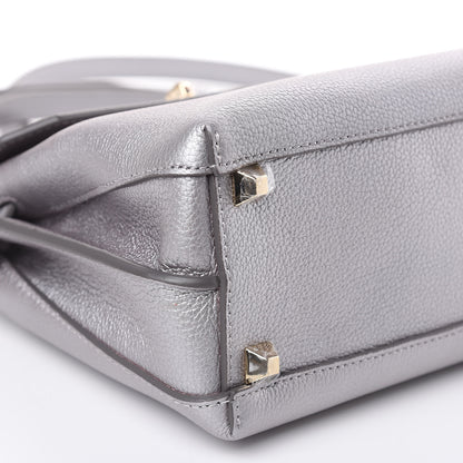 MCM Metallic Grained Calfskin Mini Milla Crossbody Silver 7 of 8