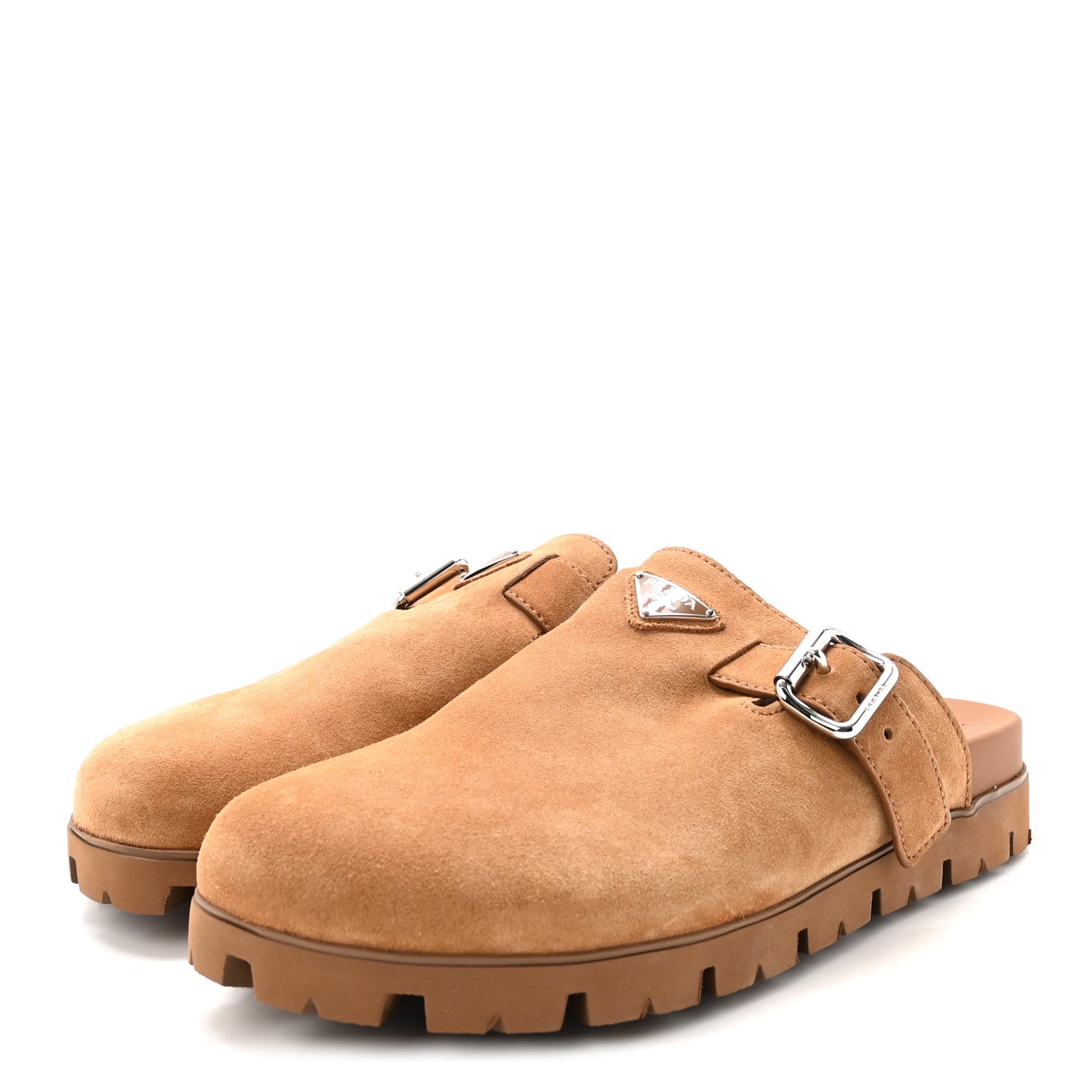 Prada Suede Scamosciato Mens Mules 10 Desert Beige 4 of 9