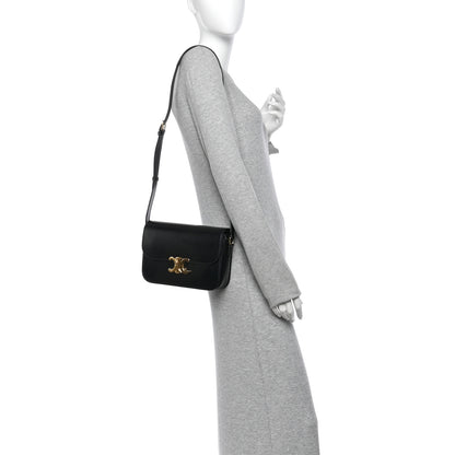Celine Shiny Calfskin Medium Triomphe Black 2 of 10