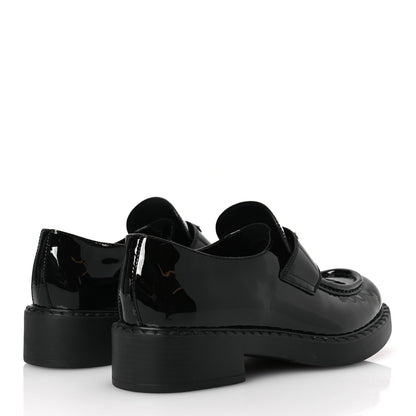 Prada Vernice Triangle 50mm Loafers 41 Black 5 of 10