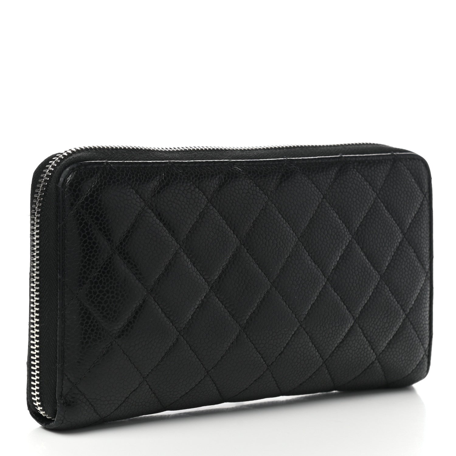 Chanel Caviar Quilted Large Zip Around Organizer Wallet Black 3 of 9