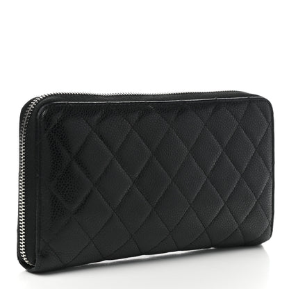 Chanel Caviar Quilted Large Zip Around Organizer Wallet Black 3 of 9