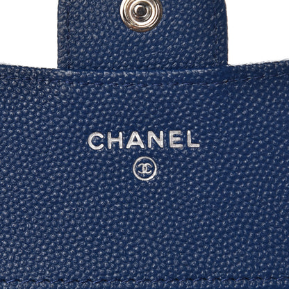 Chanel Caviar Chevron Quilted Compact Flap Wallet Navy 6 of 9