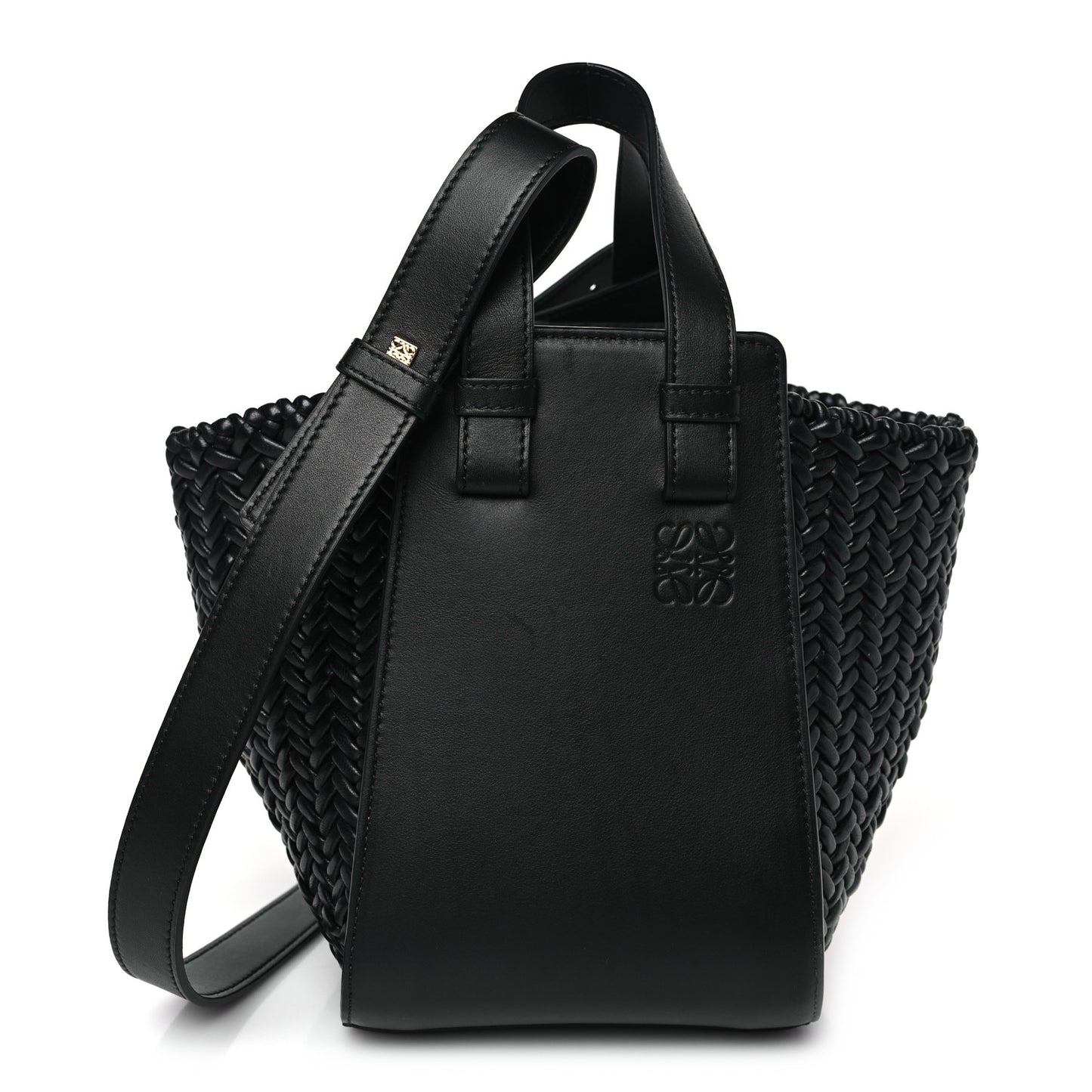 Soft Grained Calfskin Compact Hammock Shoulder Bag Black