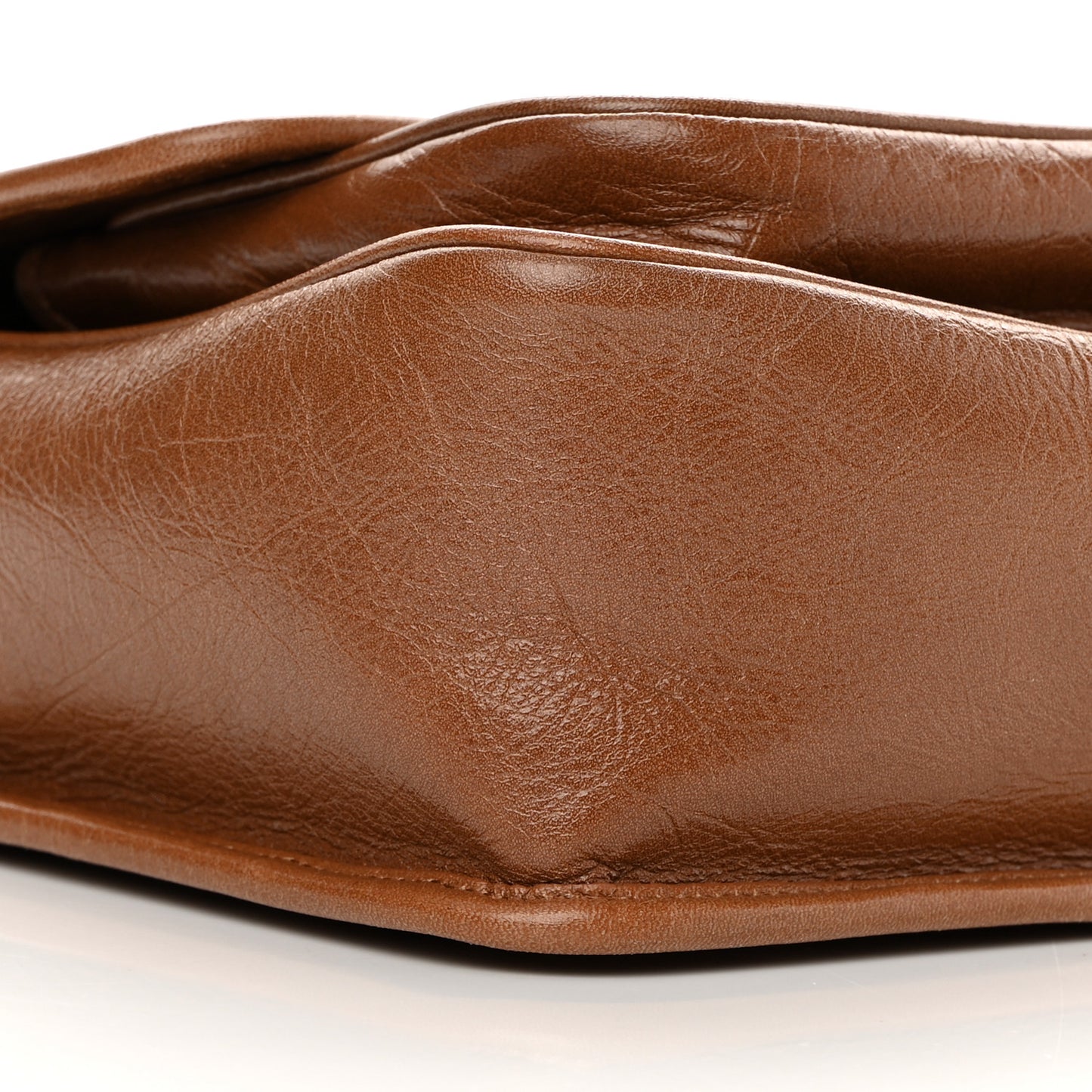 Crinkled Calfskin Matelasse Monogram Medium Niki Chain Satchel Caramel