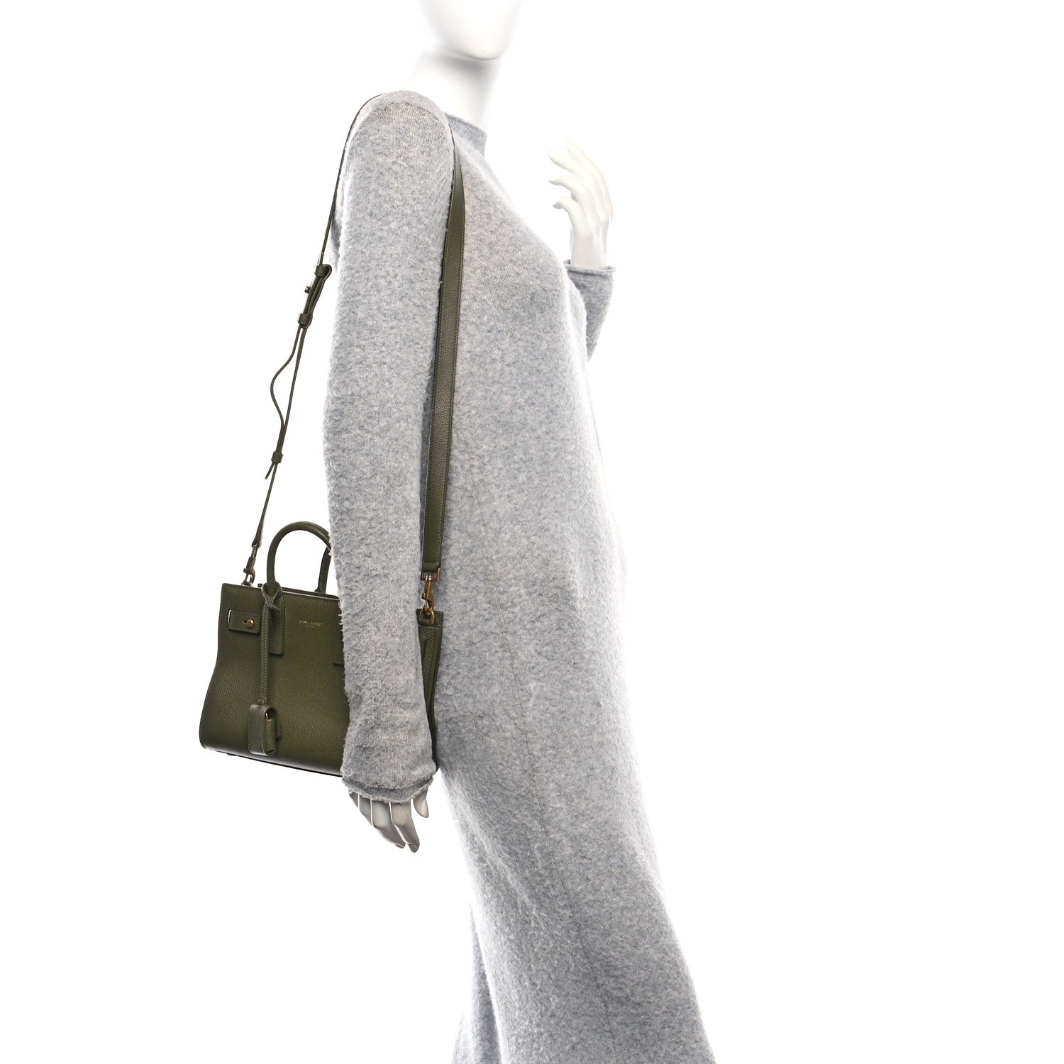Saint Laurent Grained Calfskin Nano Supple Sac De Jour Loden Green 2 of 10