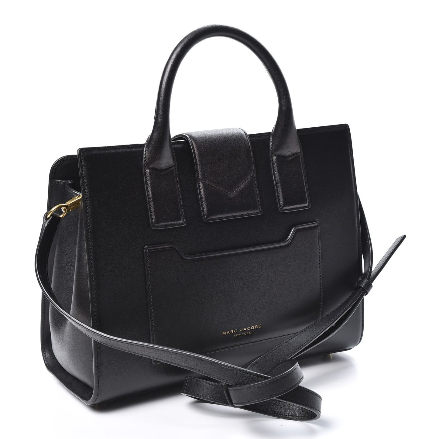 Calfskin Small West End Top Handle Bag Black
