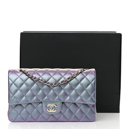 Chanel Iridescent Caviar Quilted Medium Double Flap Dark Blue 13 of 13