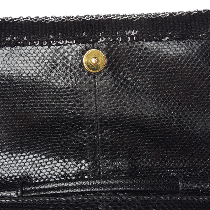 Tom Ford Sequin Snakeskin Sedgwick Zip Clutch Bag Black 6 of 8