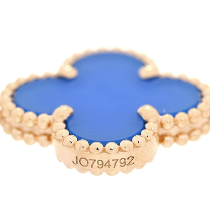 Van Cleef & Arpels 18K Yellow Gold Blue Agate 5 Motifs Vintage Alhambra Bracelet 5 of 7
