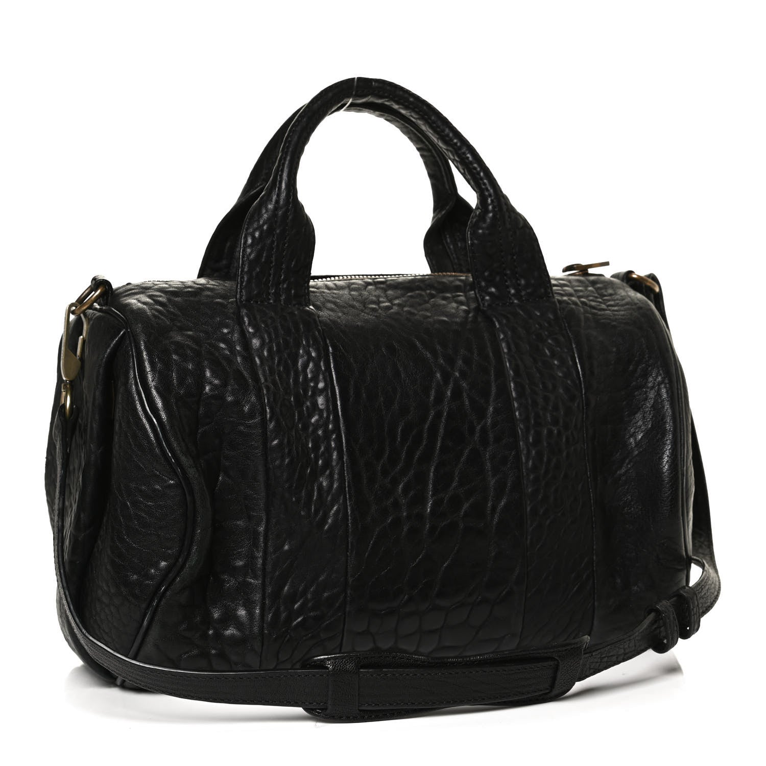 Alexander Wang Pebbled Lambskin Rocco Black Antique Brass Hardware 3 of 11