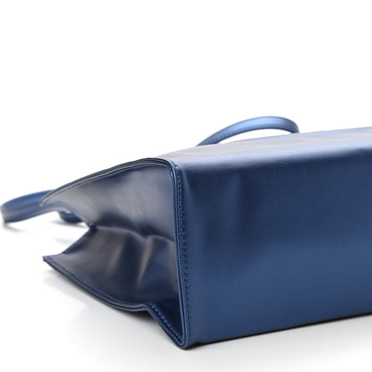 Telfar Metallic Vegan Leather Medium Shopping Bag Cobalt 10 of 11