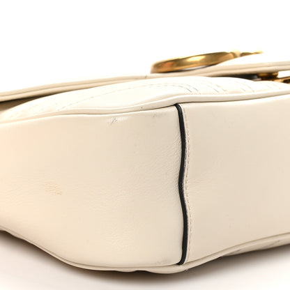 Gucci Calfskin Matelasse Small GG Marmont Shoulder Bag White 9 of 10