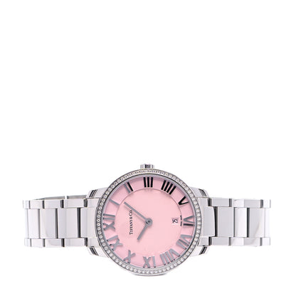 Tiffany Stainless Steel Diamond Bezel 31mm Atlas 2-Hand Quartz Watch Pink 2 of 7