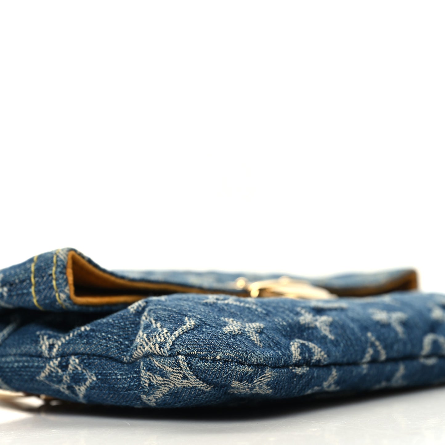 Monogram Denim Pochette Plat Clutch Blue