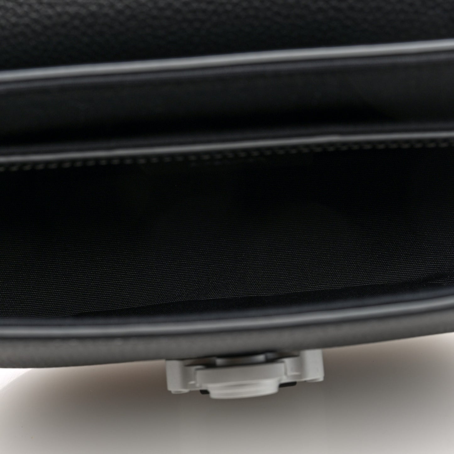 Grained Calfskin Saddle Pouch With Strap Black