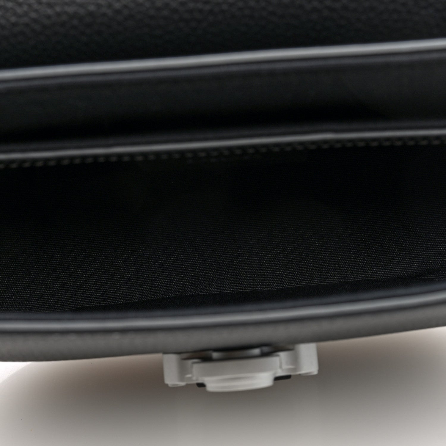 Christian Dior Grained Calfskin Saddle Pouch With Strap Black 5 of 10