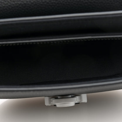 Christian Dior Grained Calfskin Saddle Pouch With Strap Black 5 of 10