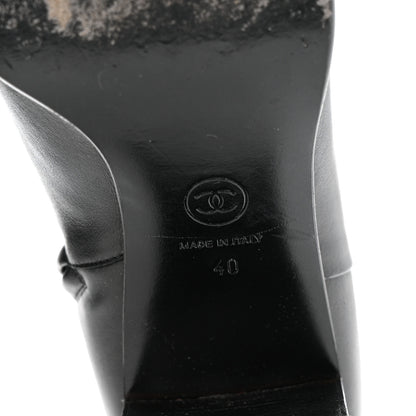 Chanel Calfskin CC Ankle Boots 40 Black 8 of 11