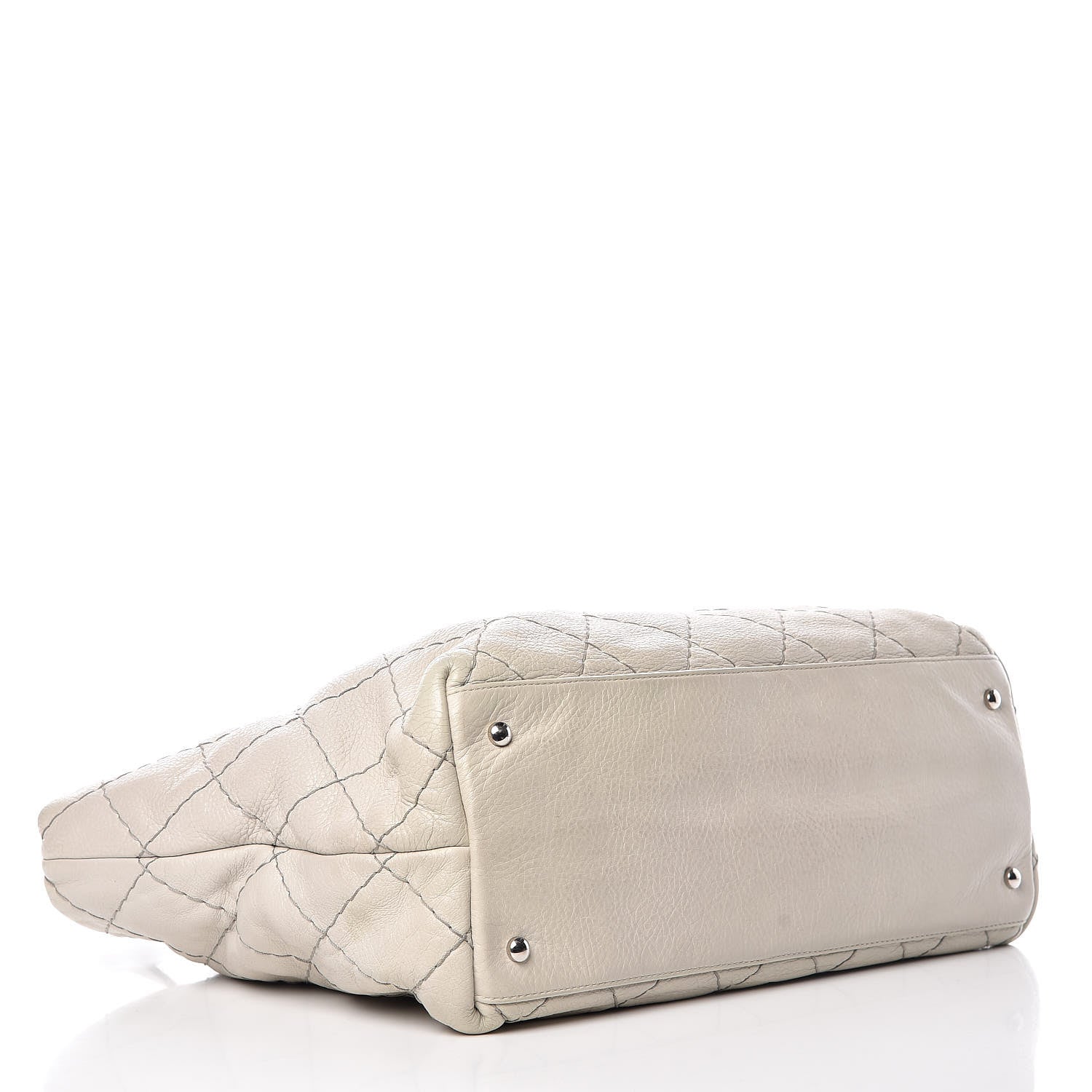 Chanel Glazed Calfskin Large On The Road Tote Light Grey 4 of 22