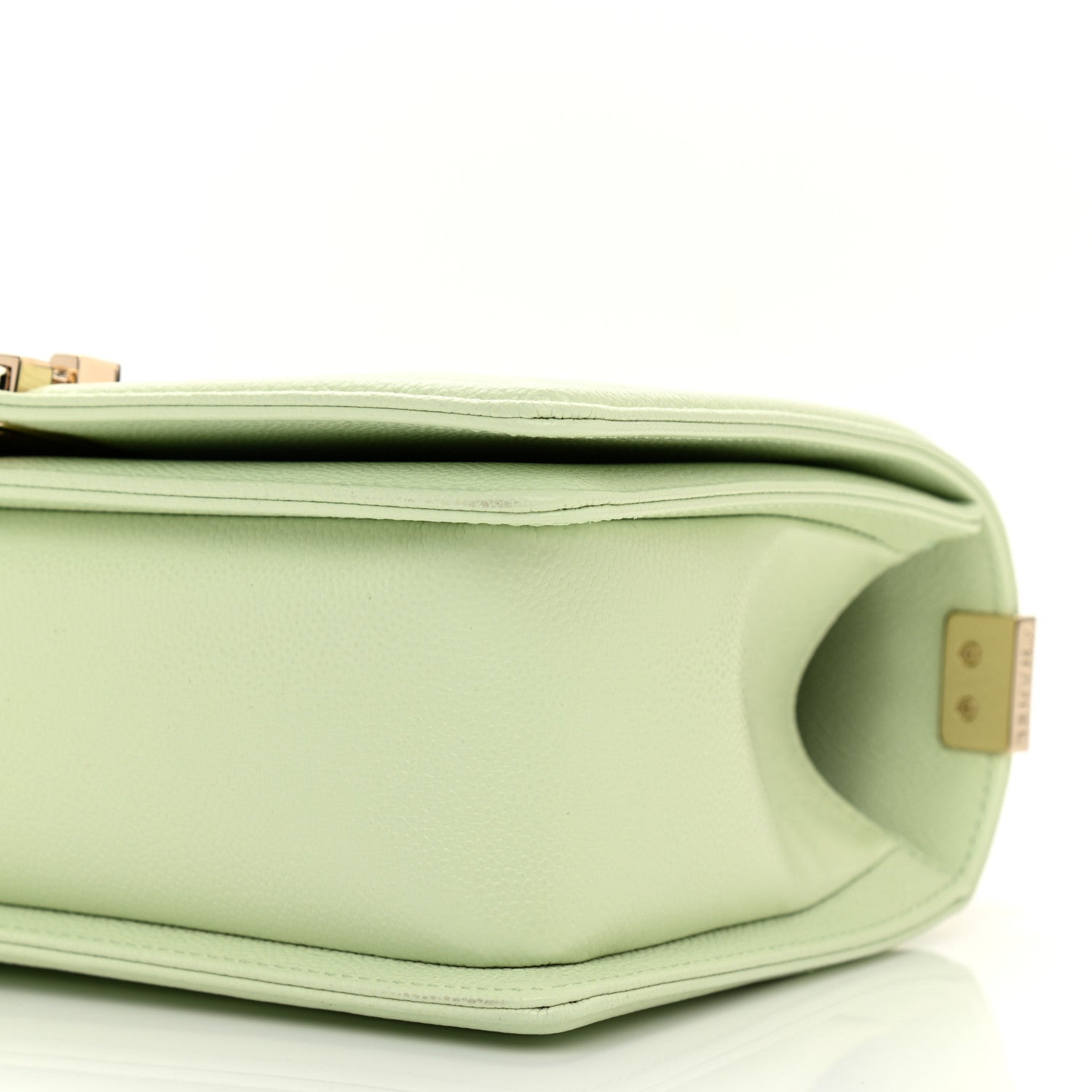 Chanel Caviar Chevron Quilted Medium Boy Flap Light Green 10 of 11