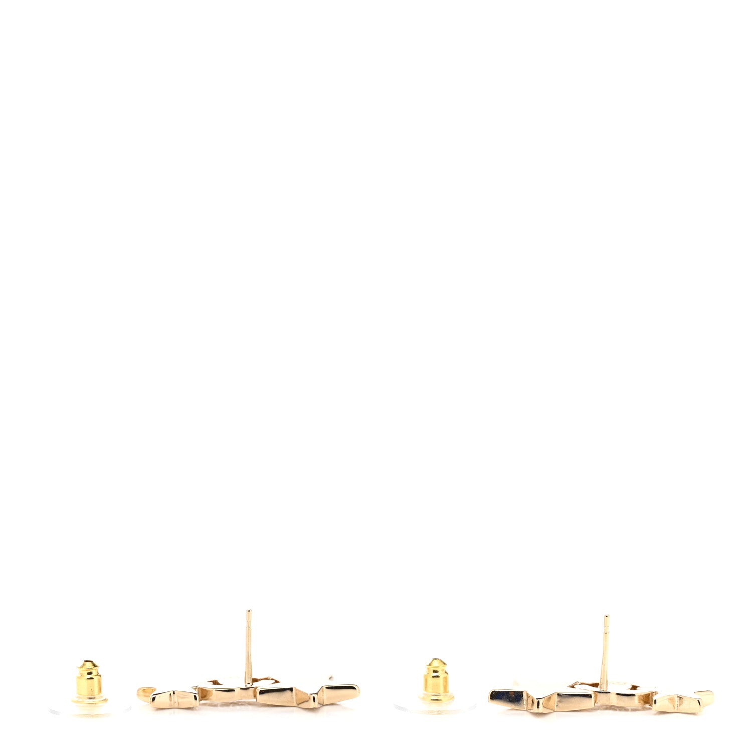 Chanel Crystal Star CC Earrings Gold 3 of 5