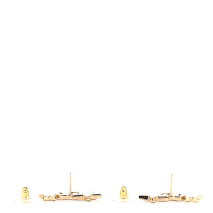 Chanel Crystal Star CC Earrings Gold 3 of 5