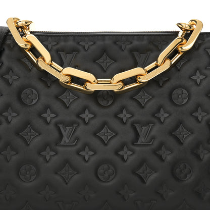 Louis Vuitton Lambskin Embossed Monogram Coussin MM Black 9 of 12