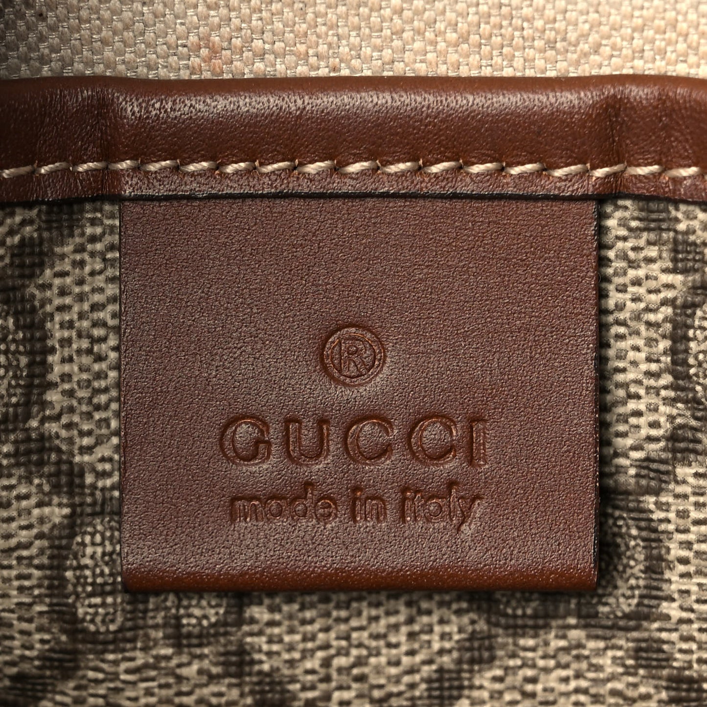 GG Plus Monogram Signature Web Loop Messenger Brown