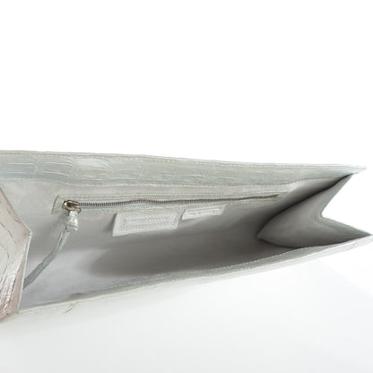 Nancy Gonzalez Metallic Crocodile Frame Clutch Silver 8 of 8