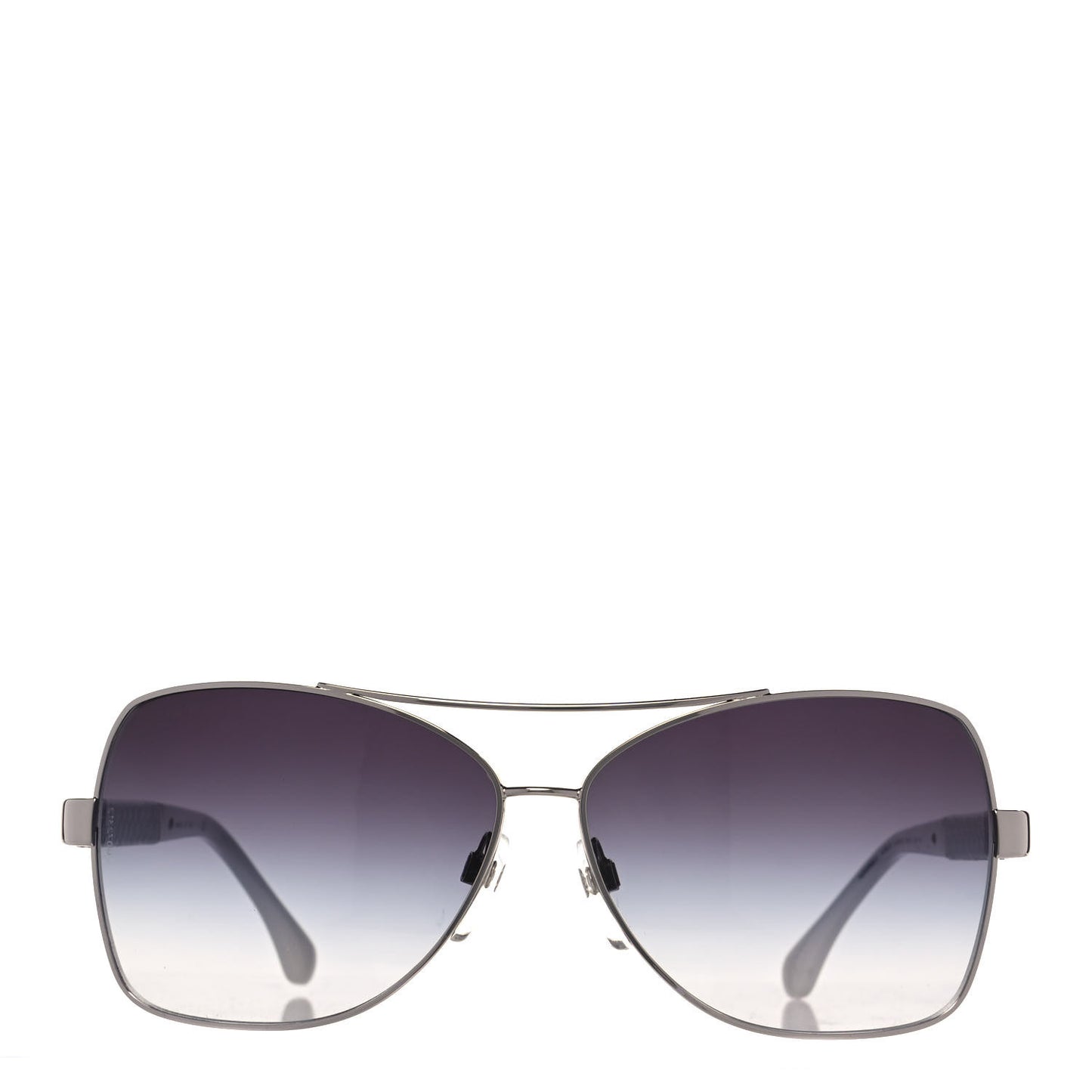 Lambskin Quilted CC Aviator Sunglasses 4195-Q White Silver