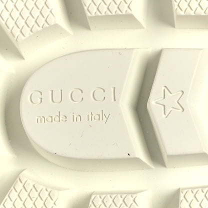 Gucci Calfskin Quilted Sylvie Web Lace Up Combat Ankle Boots 36.5 White 7 of 9