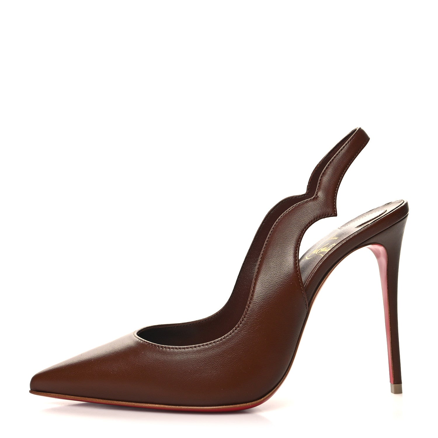 Christian Louboutin Calfskin Hot Chick Slingback 100 Pumps 37 Nude 6 1 of 8