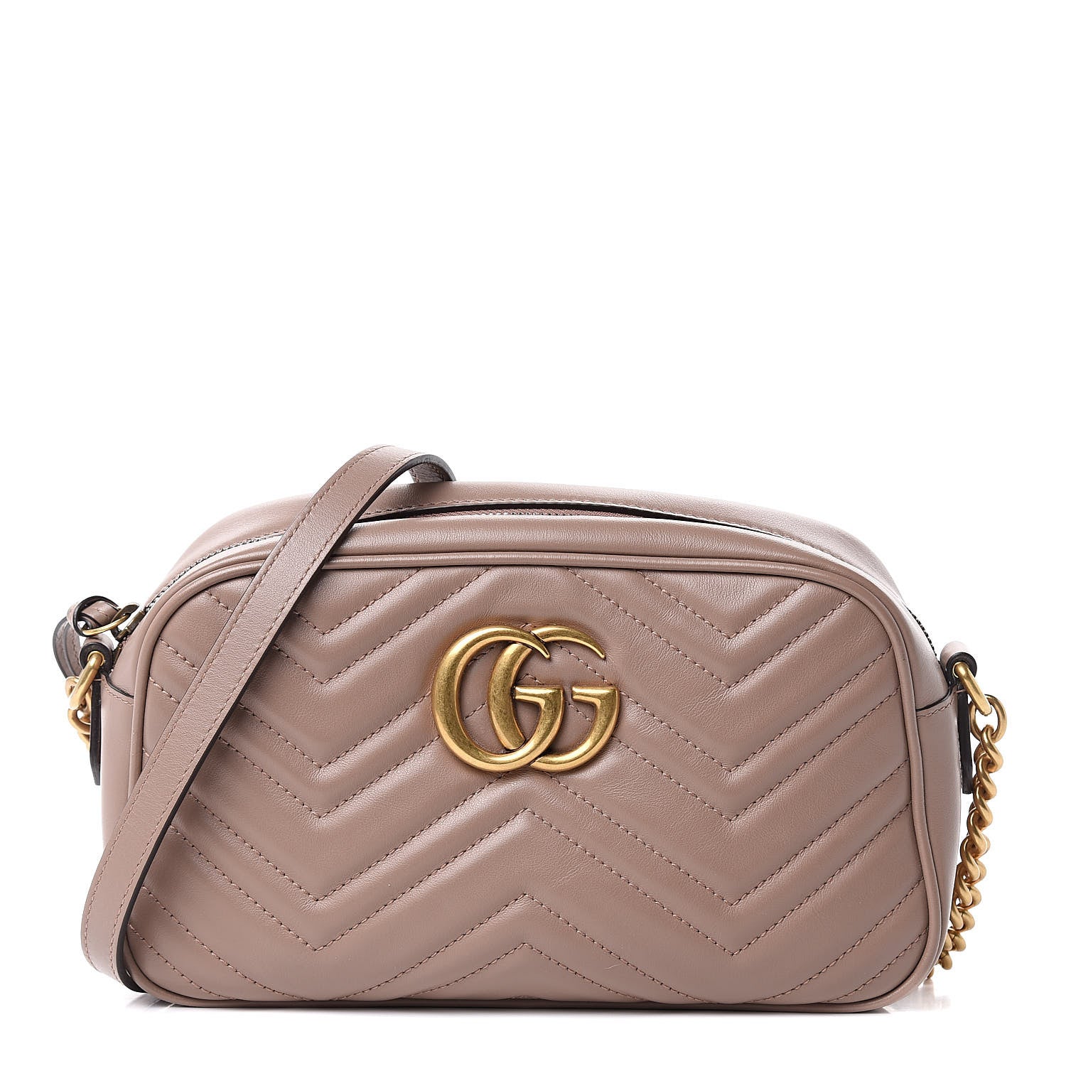 Gucci Calfskin Matelasse Small GG Marmont Chain Shoulder Bag Porcelain Rose 1 of 10