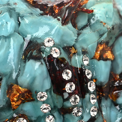 Gucci Metal Crystal Resin Rajah Necklace Gold Blue 4 of 4