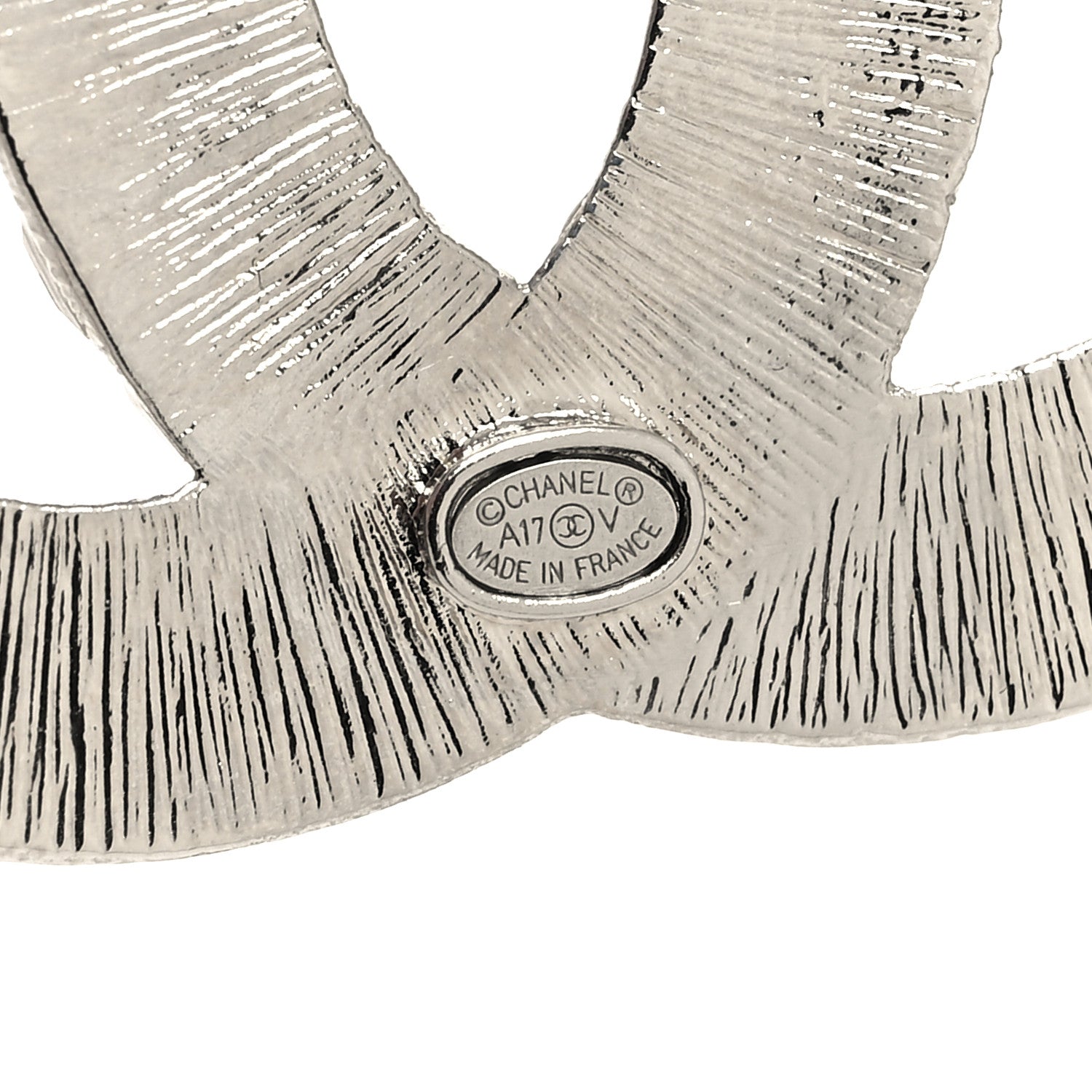 Chanel Baguette Crystal CC Brooch Silver 3 of 4