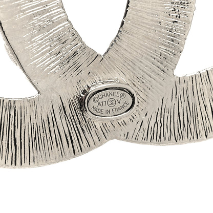 Chanel Baguette Crystal CC Brooch Silver 3 of 4