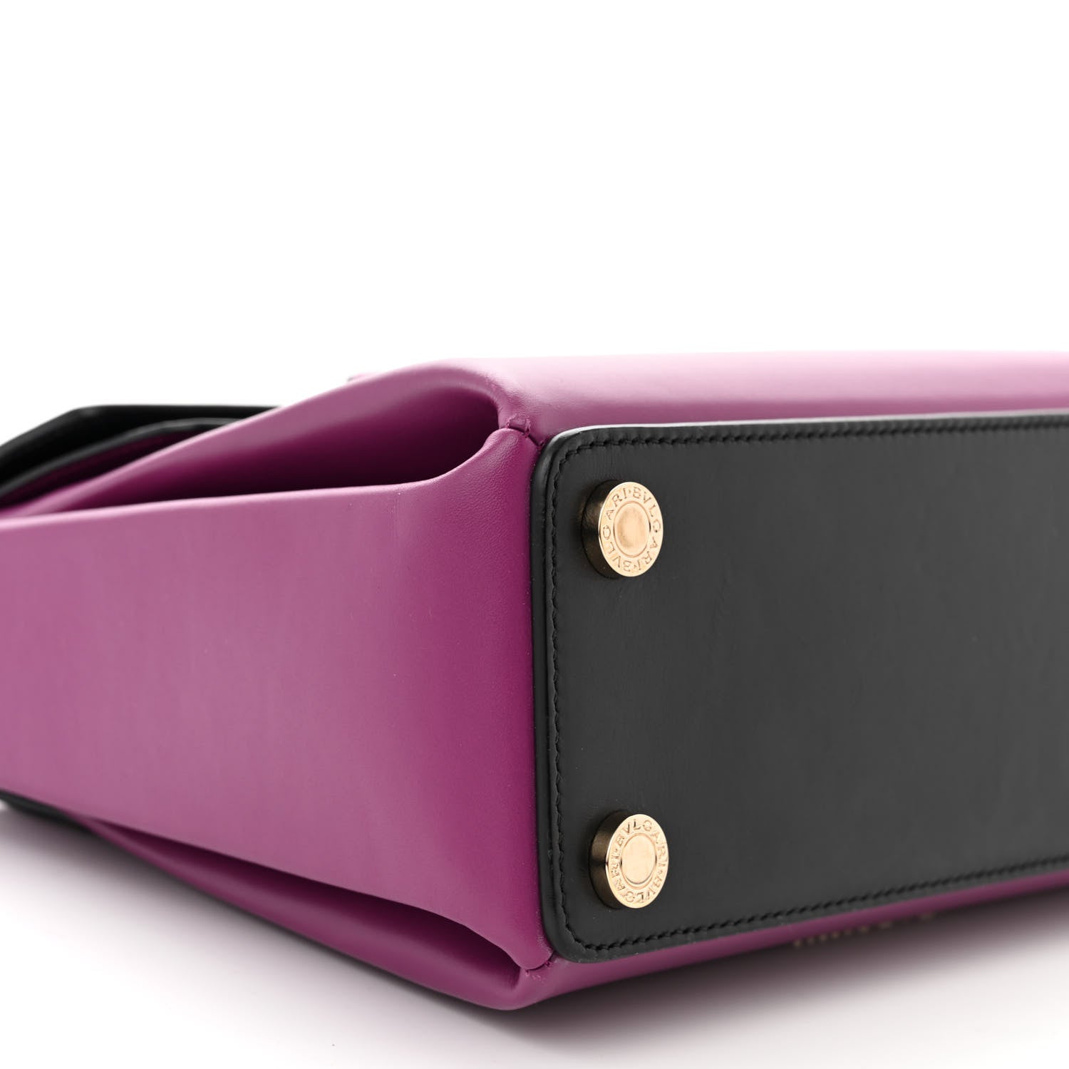Bulgari Calfskin Serpenti Viper Top Handle Bag Purple 9 of 12