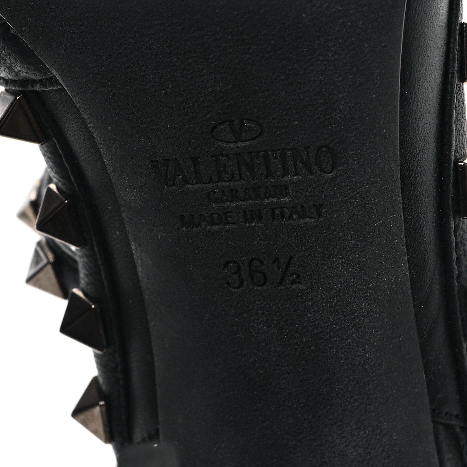 Valentino Garavani Calfskin Nappa Rockstud Ankle Strap 100mm Pumps 36.5 Black 7 of 9