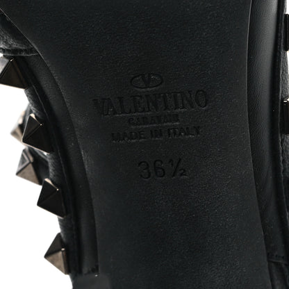 Valentino Garavani Calfskin Nappa Rockstud Ankle Strap 100mm Pumps 36.5 Black 7 of 9