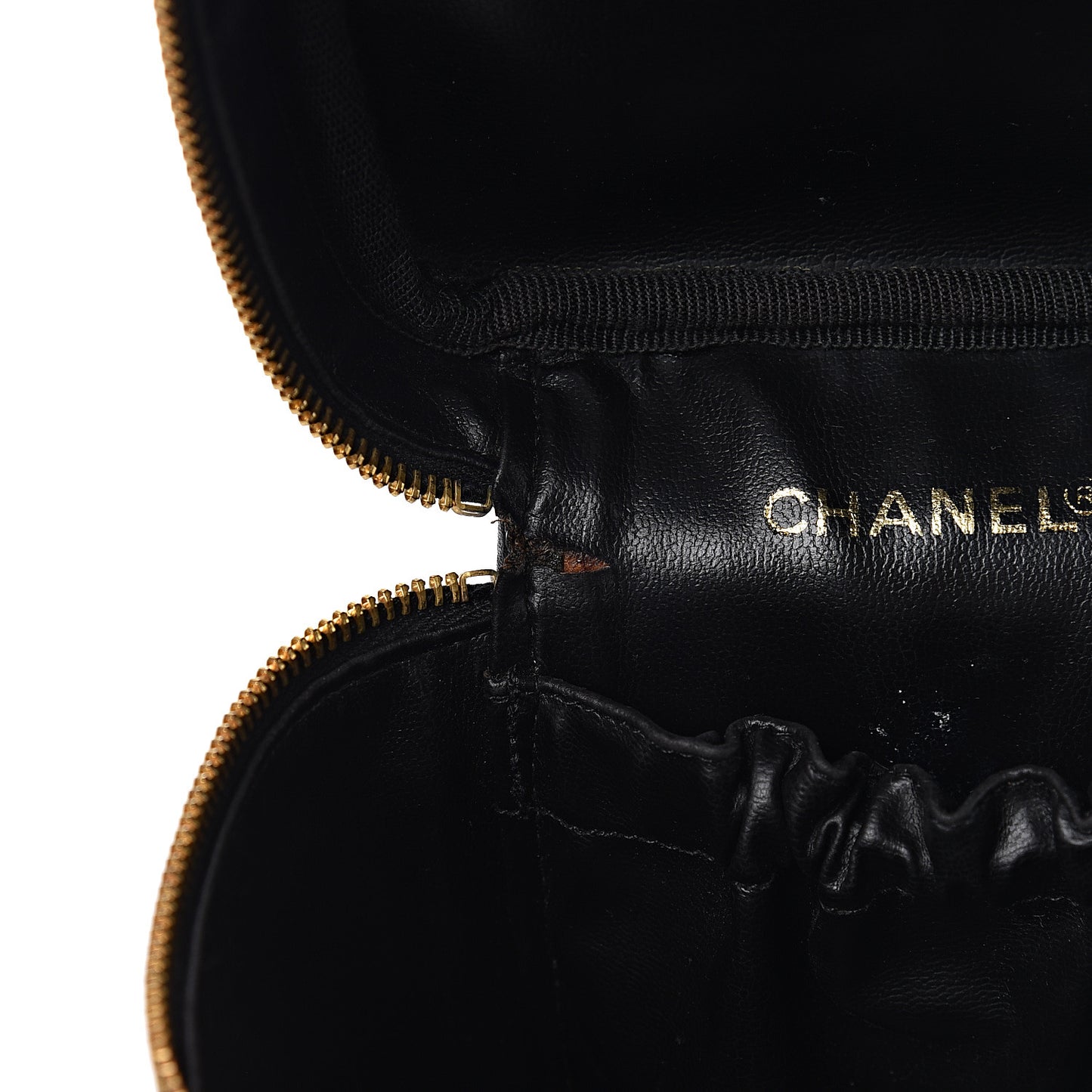 Lambskin Vanity Cosmetic Case Black